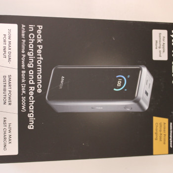 SALE OUT. Anker Prime jaudas banka - USB, 2 x USB-C - 300 vati | 26250 mAh | Melna | IEPAKOTS ATVĒRTS, NELIELA IESKRĀPIJUMS UZ AUGŠĒJĀ MALAS