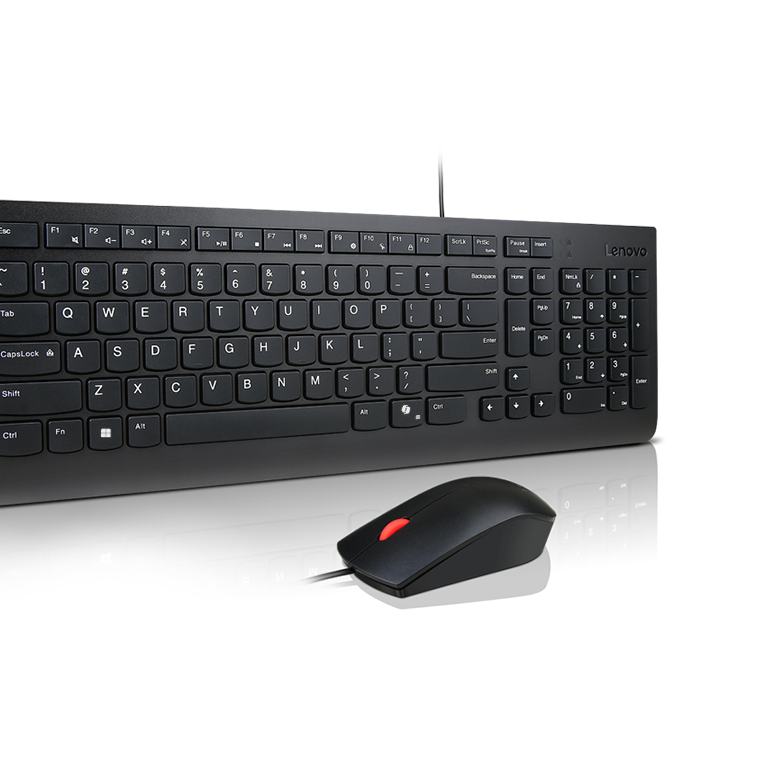 Lenovo Essential vadu komplekts: tastatūra un pele | Tastatūra un peles komplekts | Vads | Pele iekļauta | Lietuviešu | Melna