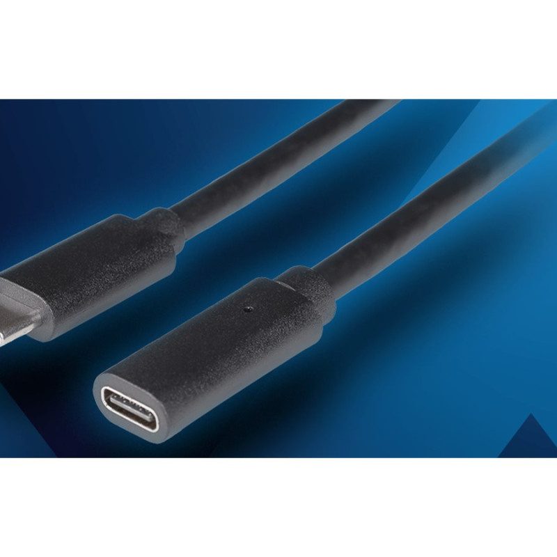 Lanberg | USB-C M/F 3.1 Cable | CA-USBE-20CC-0015-BK