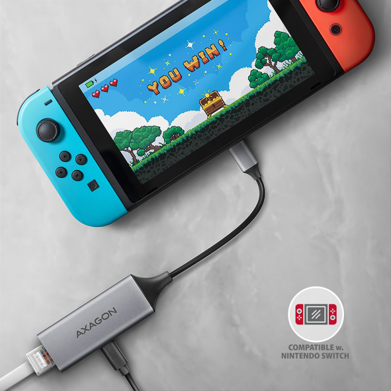 AXAGON | ADE-TXPD USB-C Gigabit Ethernet adapteris ar PD 100W