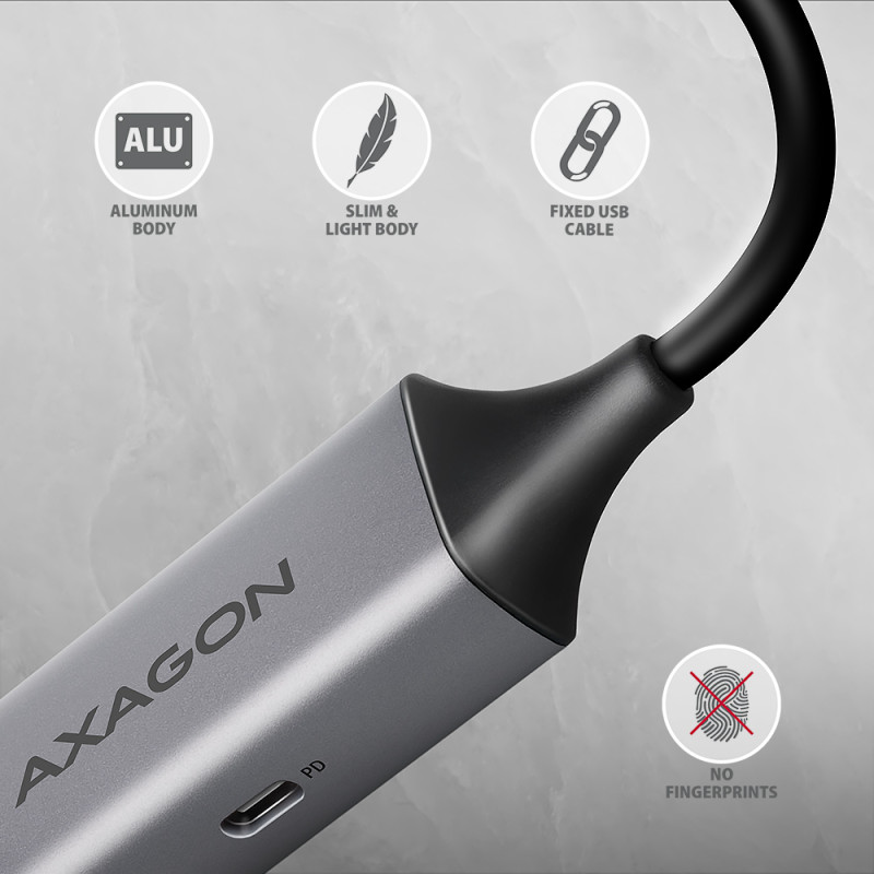 AXAGON | ADE-TXPD USB-C Gigabit Ethernet adapteris ar PD 100W