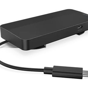 Lenovo | USB-C divu displeju ceļojumu dokstacija ar adapteri | 40B90100EU | Ethernet LAN (RJ-45) porti 1 | DisplayPort porti 1 | USB 3.0 (3.1 Gen 1) porti 1 x USB-A 10 Gbps, 2 x USB-C 10 Gbps | HDMI porti 1 | 65 W