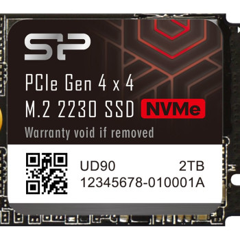Silicon Power SSD | UD90 | 500 GB | SSD formfaktors M.2 2230 | Cietvielu disks interfeiss PCIe Gen4x4 | Lasīšanas ātrums 4700 MB/s | Rakstīšanas ātrums 1700 MB/s