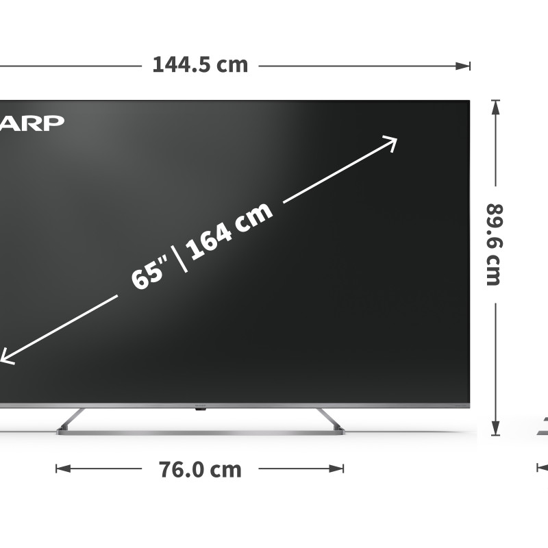Sharp 4K Ultra HD QLED MiniLED TV | 65JP7265E | 55 | Smart TV | Google TV | UHD