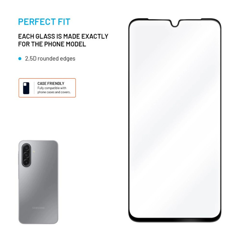Fixed Screen protector | Samsung | Galaxy A17 4G/5G | Tempered glass | Black | Full-Cover 2.5D