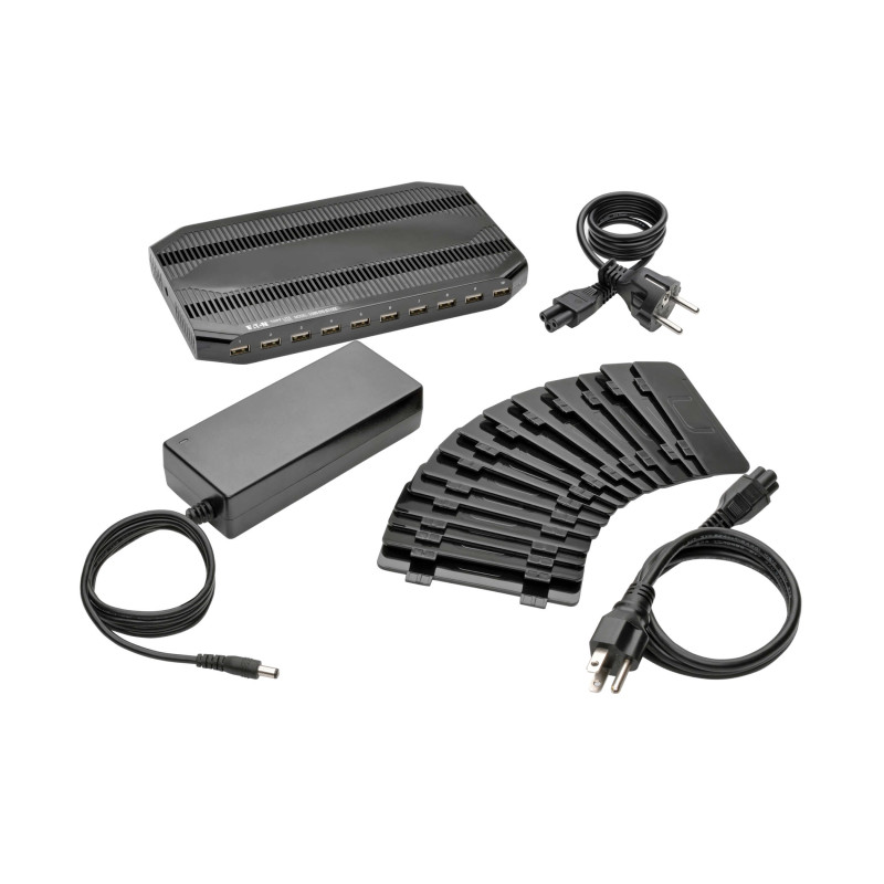Tripp Lite | 10 portu USB uzlādes stacija ar regulējamu uzglabāšanu | U280-010-ST-CEE