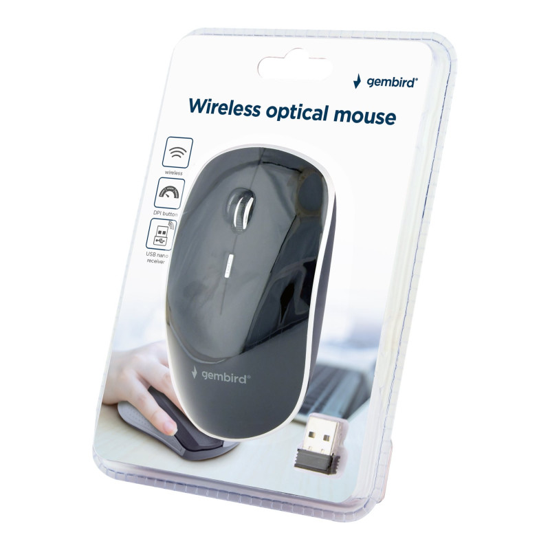 Gembird | Silent Wireless Optical Mouse | MUSW-4BS-01 | Optical mouse | USB | Black