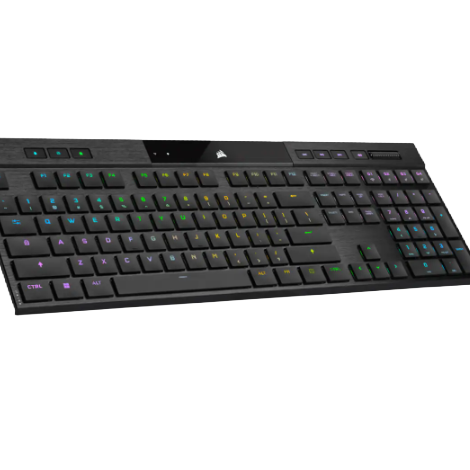 Corsair | Gaming Keyboard | K100 AIR RGB ULTRA-THIN | Gaming keyboard | Wireless/Wired | RGB LED light | Wireless connection | NA | CHERRY MX Ultra Low Profile Tactile | Black