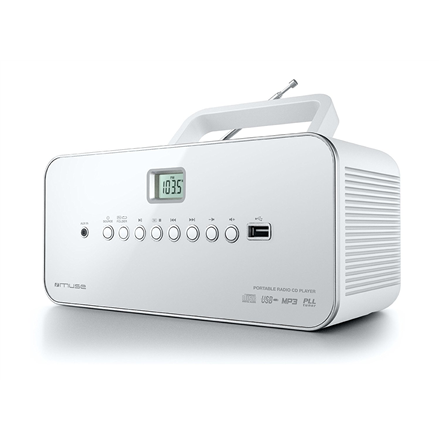Muse | M-28RDW | Pārnēsājams radio CD/MP3 atskaņotājs ar USB | Balts