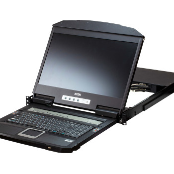 Aten CL3884NW-ATA-AG 4-Portu USB HDMI Daudzskatu Dubultsliedes Platleņķa LCD KVM Slēdzis | Aten | 4-Portu USB HDMI Daudzskatu Dubultsliedes Platleņķa LCD KVM Slēdzis | CL3884NW