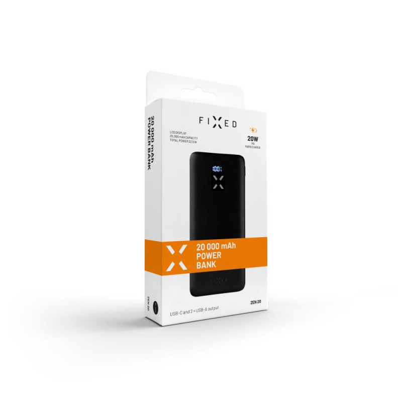 Fixed | Power Bank | Zen | 20000 mAh | Melna