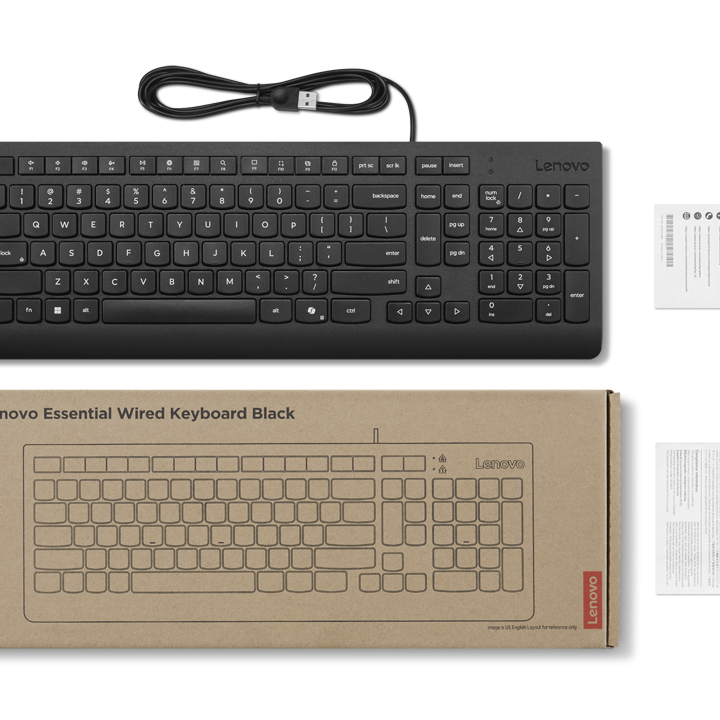 Lenovo Essential | Tastatūra | Vadu | Ziemeļvalstu | Melna