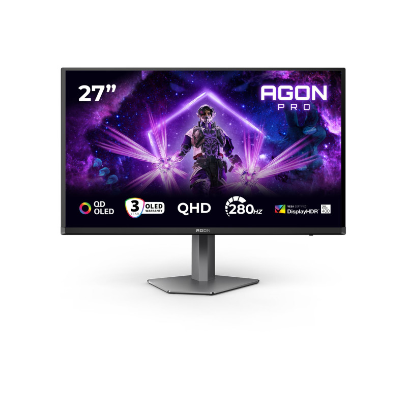 AOC | AG276QZD2 | 26.7 " | OLED | QHD | 16:9 | 240 Hz | 0.03 ms | 2560 x 1440 pixels | 250 cd/m² | HDMI ports quantity 2