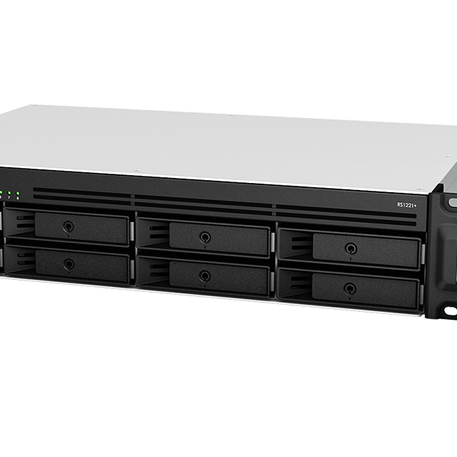 Synology | Rack NAS | RS1221+ | Līdz 8 HDD/SSD ar karsto nomaiņu | AMD Ryzen | Ryzen V1500B Quad Core | Procesora frekvence 2.2 GHz | 4 GB | DDR4