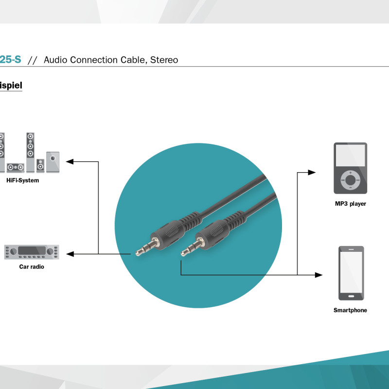 Digitus audio savienojuma kabelis, stereo | AK-510100-025-S