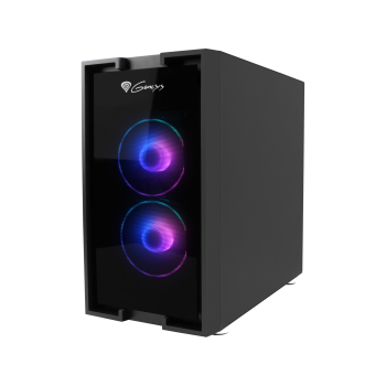 GENESIS IRID 353 ARGB PC korpuss, Micro tower, 2x USB 2.0, 2x Jack, 1x USB 3.0, Melns | Genesis | IRID 353 ARGB | Black | ATX