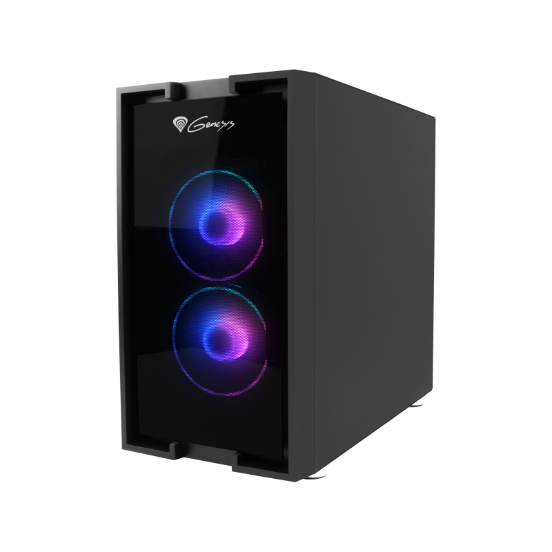 GENESIS IRID 353 ARGB PC korpuss, Micro tower, 2x USB 2.0, 2x Jack, 1x USB 3.0, Melns | Genesis | IRID 353 ARGB | Black | ATX