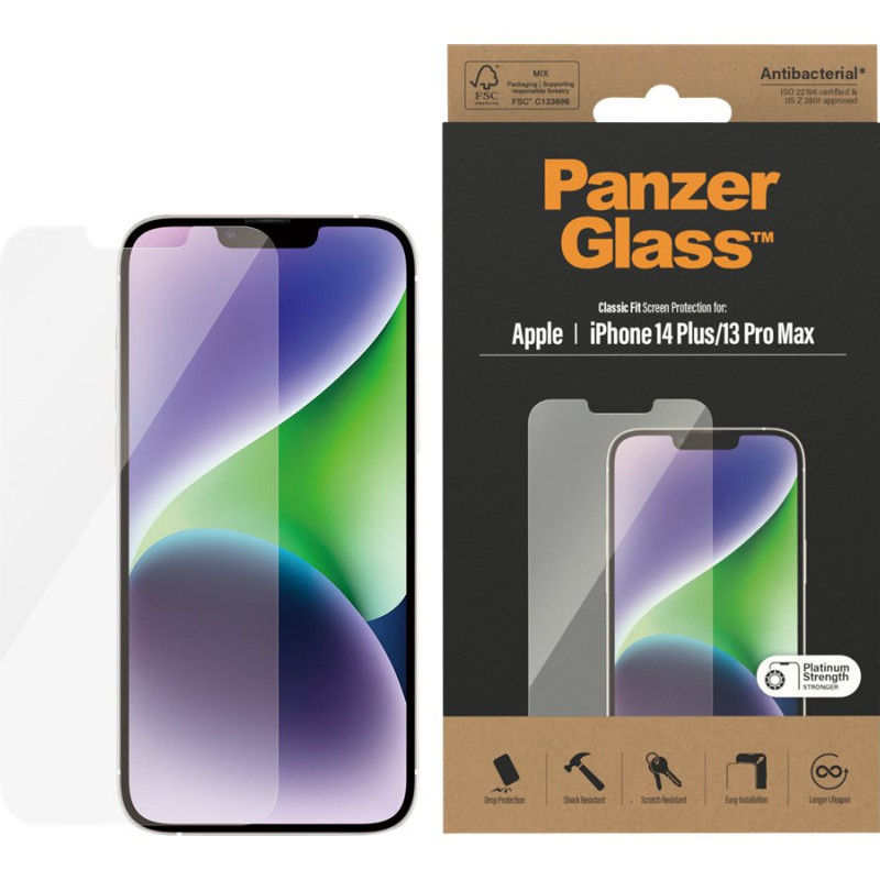 PanzerGlass | Screen protector | Apple | iPhone 14 Plus/13 Pro Max | Glass | Transparent | Classic Fit