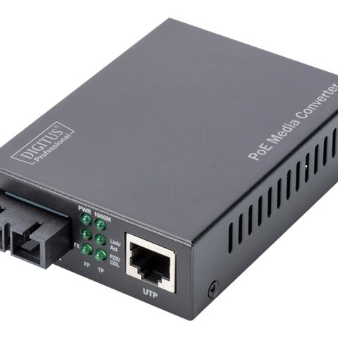 DIGITUS Gigabit Ethernet PoE+ Media Converter, Multimode | Digitus