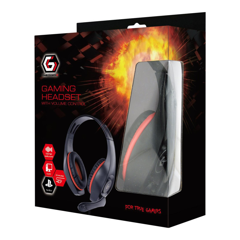Gembird | Gaming headset with volume control | GHS-05-R | Wired | Over-Ear