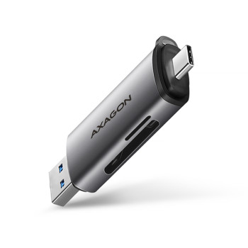 AXAGON Mobile USB 3.2 Gen 1 karšu lasītājs ar USB-C un USB-A spraudņiem | CRE-SAC