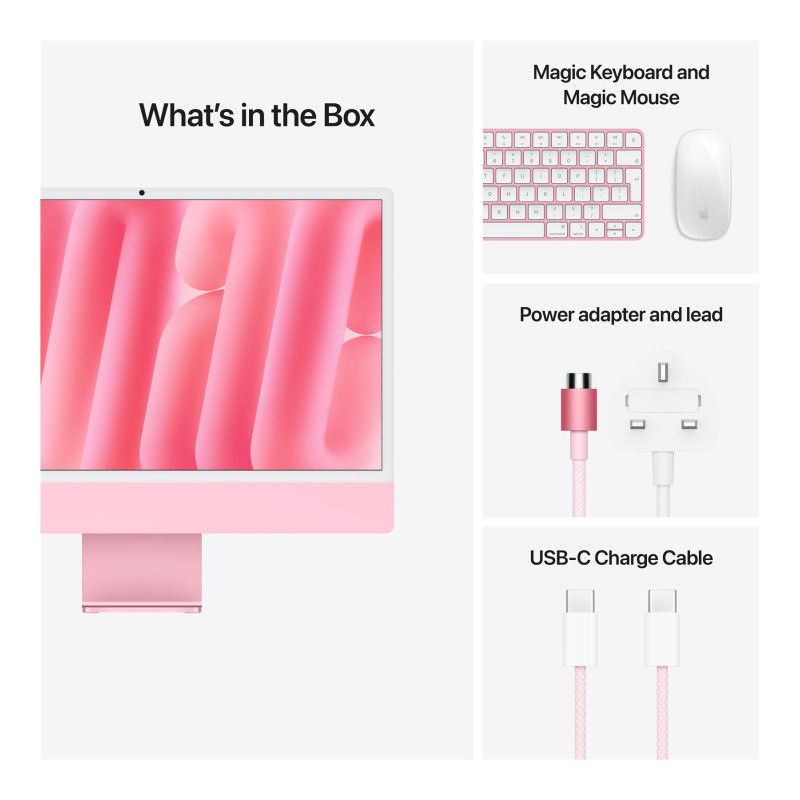 Apple iMac 24” 4.5K Retina, Apple M4 10C CPU, 10C GPU/16GB/512GB SSD/Pink/SWE | Apple