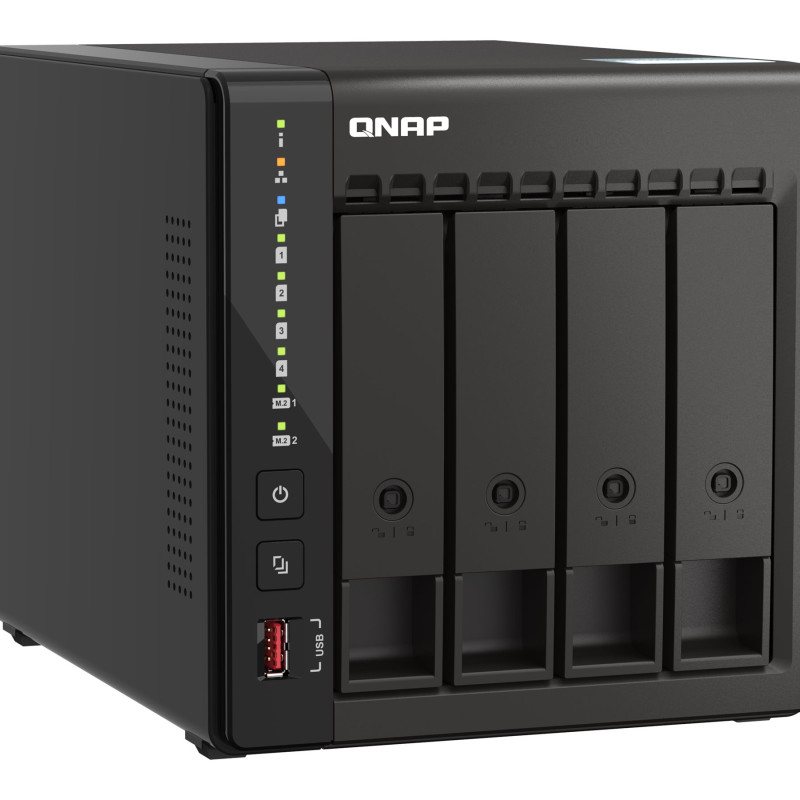 QNAP | 4-Bay desktop NAS | TS-453E-8G | Up to 4 HDD/SSD Hot-Swap | Intel Celeron | J6412 Quad-Core | Processor frequency 2.6 GHz | 8 GB