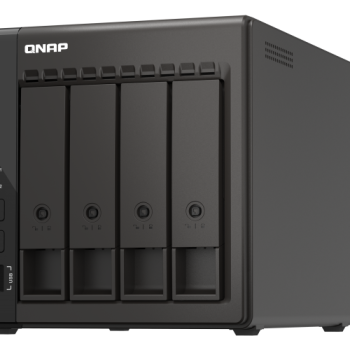 QNAP | 4-bay darbvirsmas NAS | TS-453E-8G | Līdz 4 HDD/SSD karstās nomaiņas | Intel Celeron | J6412 četrkodolu | Procesora frekvence 2.6 GHz | 8 GB