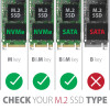 AXAGON USB-C 10Gbps - M.2 NVMe and SATA SSD THIN SCREWLESS box | EEM2-GTS2
