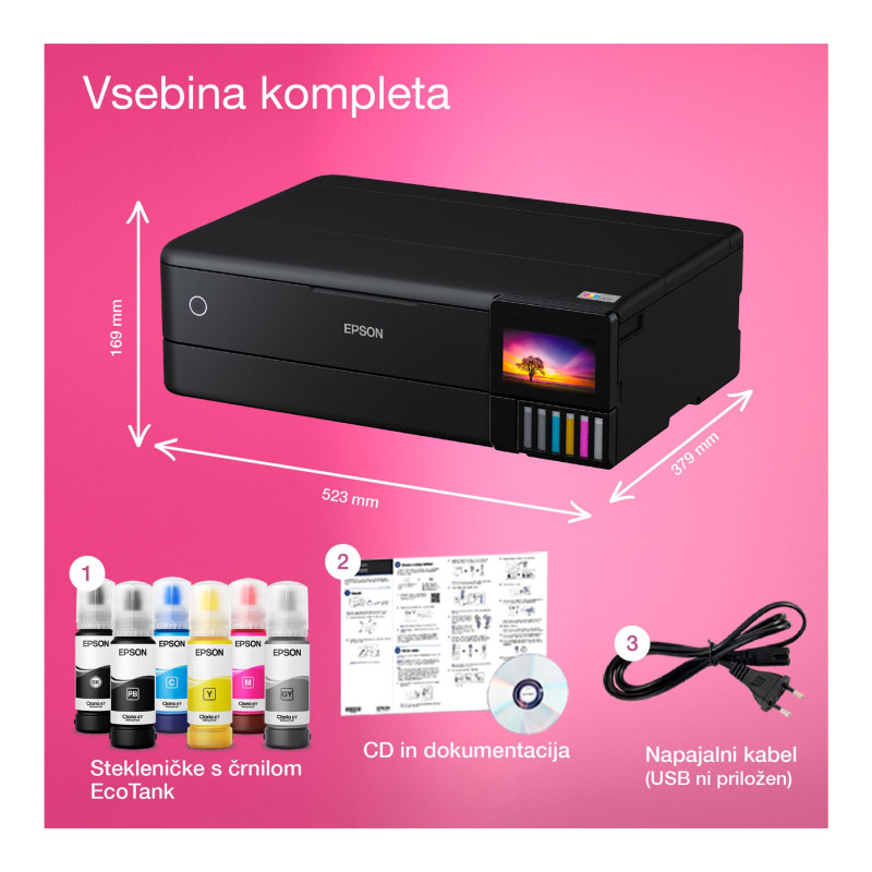 Epson | Daudzfunkcionālais printeris | EcoTank L8180 | Tintes | Krāsu | Tintes daudzfunkcionālais printeris | A3+ | Wi‑Fi | Melns