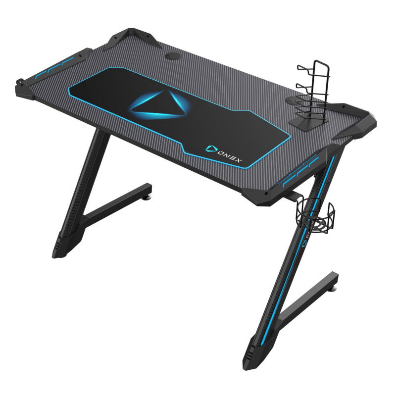 Onex | RGB Gaming Desk w/Cup holder, headset hook, Gamepad holder, 114cm(w) | GD1200Z | Black