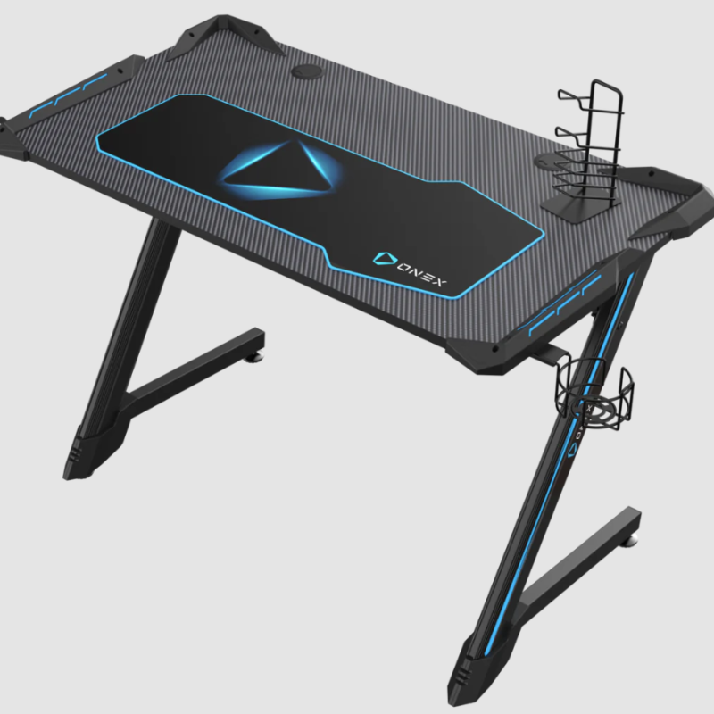 Onex | RGB Gaming Desk w/Cup holder, headset hook, Gamepad holder, 114cm(w) | GD1200Z | Black