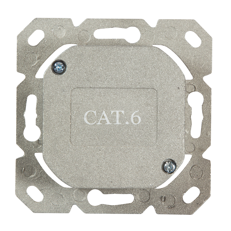NP0006A Wall Outlet | Metal die-cast housing with strain relief; Horizontal cable entry with strain relief; Network wall outlet Cat.6 fully shielded, with surface back box | Pure White