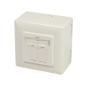 NP0006A Wall Outlet | Metal die-cast housing with strain relief; Horizontal cable entry with strain relief; Network wall outlet Cat.6 fully shielded, with surface back box | Pure White