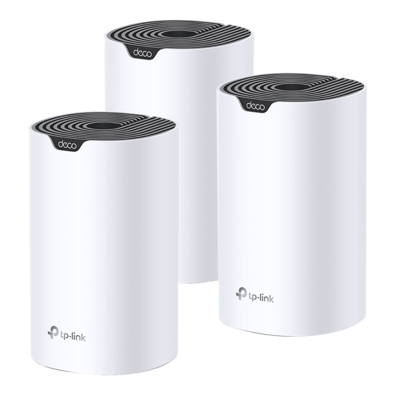 TP-LINK | AC1900 Whole Home Mesh Wi-Fi System | Deco S7 (3-pack) | 802.11ac | 10/100/1000 Mbit/s | Ethernet LAN (RJ-45) ports 1 | Mesh Support Yes | MU-MiMO Yes | No mobile broadband | Antenna type Internal