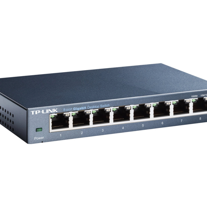 TP-LINK | Slēdzis | TL-SG108 | Nevadāms | Galda | 8 Gigabit Ethernet (vara) porti | Barošanas avots Ārējais | 36 mēnesi