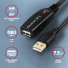 AXAGON | Aktīvs pagarinājuma kabelis, 7.5 m | ADR-207 | USB Type-A uz USB Type-A