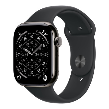 Apple Watch Series 11 GPS + Cellular 46mm Slate titāna korpuss ar melnu sporta siksniņu - M/L | Apple