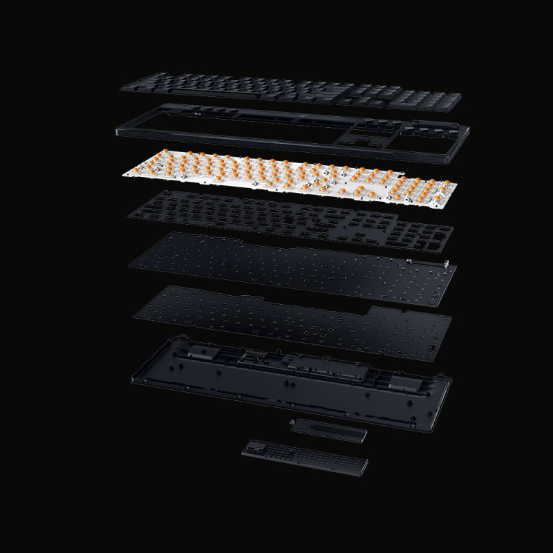 Razer | BlackWidow V4 Low-profile HyperSpeed | Spēļu klaviatūra | Bezvadu | US | Yellow Linear