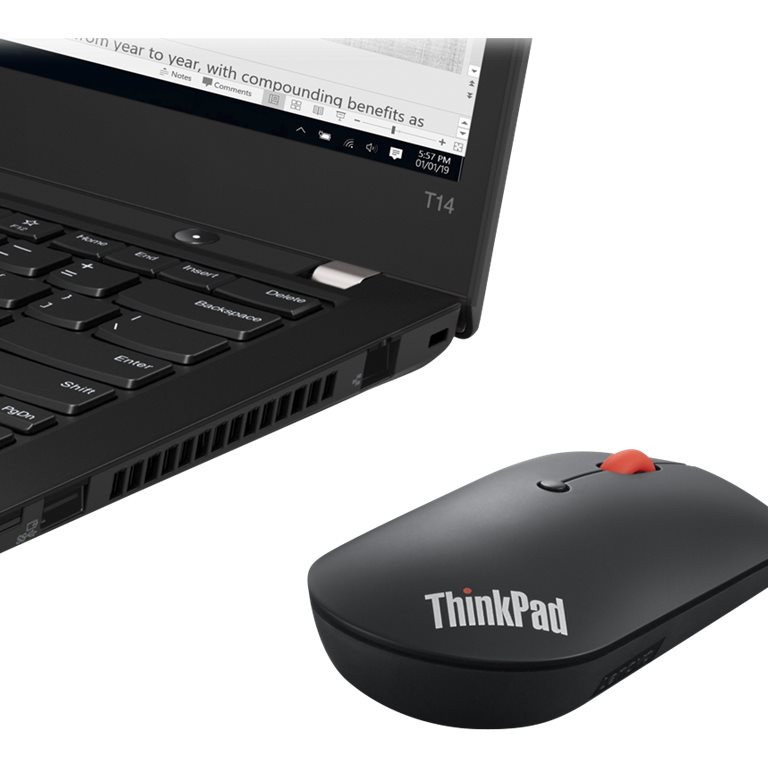 Lenovo | ThinkPad Bluetooth Silent Mouse | Wireless | Bluetooth 5.0 | Black | 1 year(s)