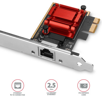 AXAGON PCI-Express tīkla karte ar 2.5 Gbit/s pārraides ātrumu un PXE atbalstu | PCEE-G25