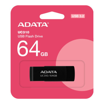 ADATA | USB zibatmiņa | UC310 | 64 GB | USB 3.2 Gen1 | Melna