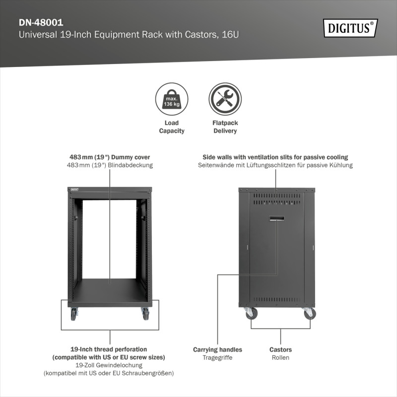 Digitus AVS skapītis | DN-48001 | Melns