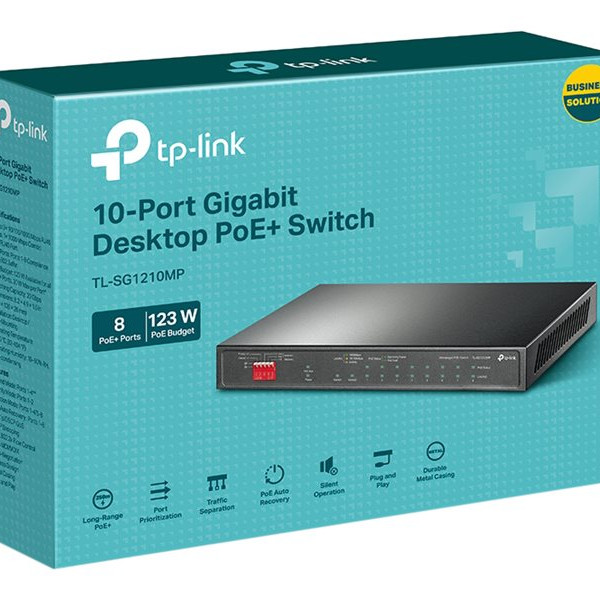 TP-LINK | 10-Port Gigabit Easy Smart Switch with 8-Port PoE+ | TL-SG1210MP | Unmanaged | Desktop | Power supply type External | 60 month(s)