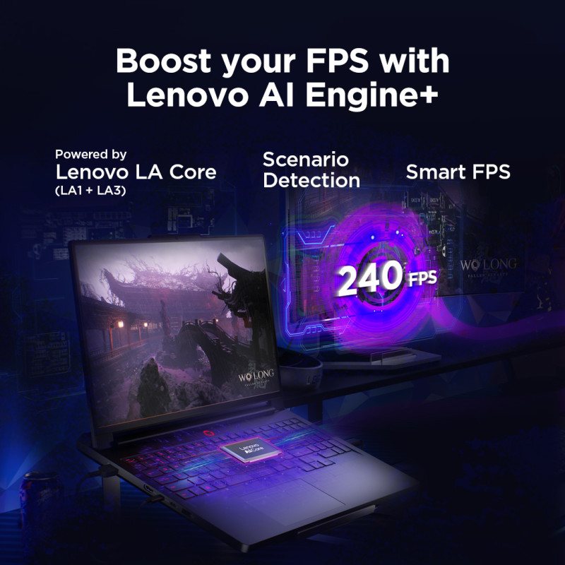 Lenovo Legion Pro 7 16IAX10H | Eclipse Black | 16 " | OLED | WQXGA | 2560 x 1600 pixels | Intel Core Ultra 9 | 275HX | 32 GB | CSODIMM DDR5 | Solid-state drive capacity 2x1000 GB | NVIDIA GeForce RTX 5080 | GDDR7 | 16 GB | Windows 11 Home | 802.11be | Bluetooth version 5.4 | Keyboard language English | Keyboard backlit