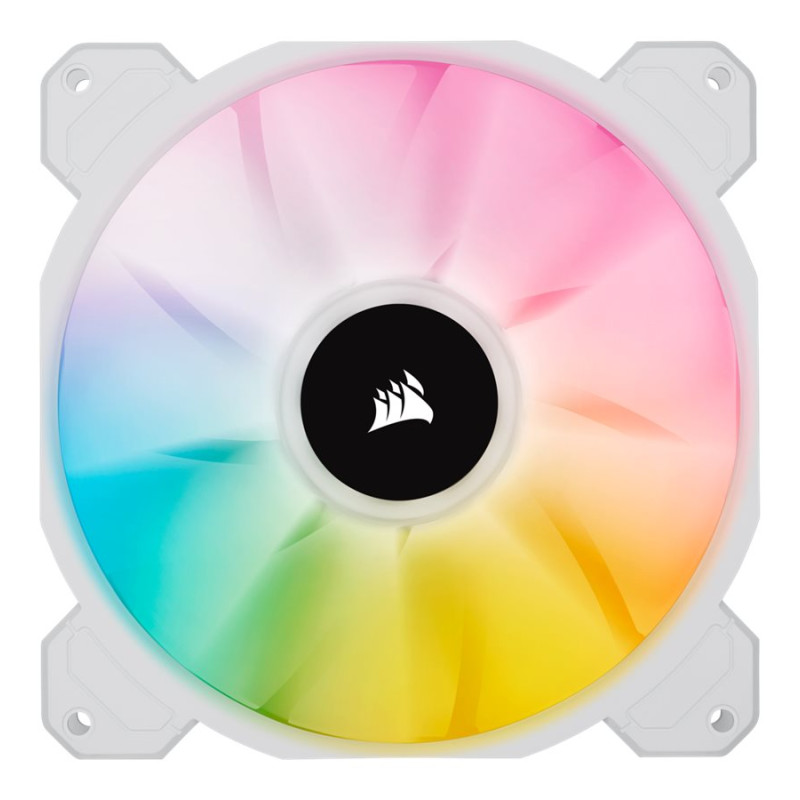 Corsair | 140 mm balts PWM ventilators, divu ventilatoru komplekts ar Lighting Node CORE | iCUE SP140 RGB ELITE Performance | korpusa ventilators