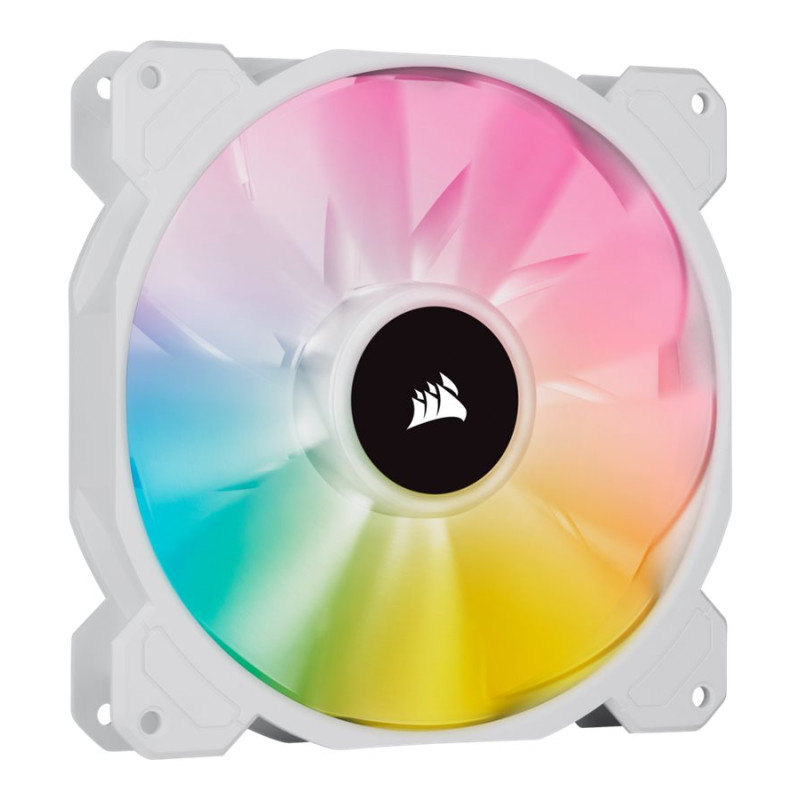 Corsair | 140 mm balts PWM ventilators, divu ventilatoru komplekts ar Lighting Node CORE | iCUE SP140 RGB ELITE Performance | korpusa ventilators