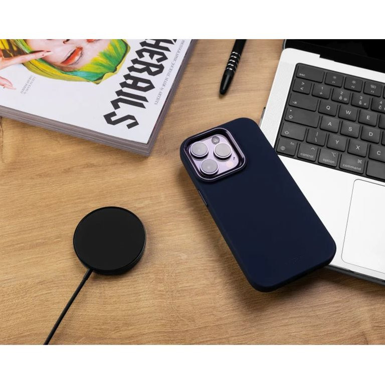 Fixed | MagFlow | Aizmugures vāciņš | Apple | iPhone 15 Plus | Šķidrs silikons | Zils