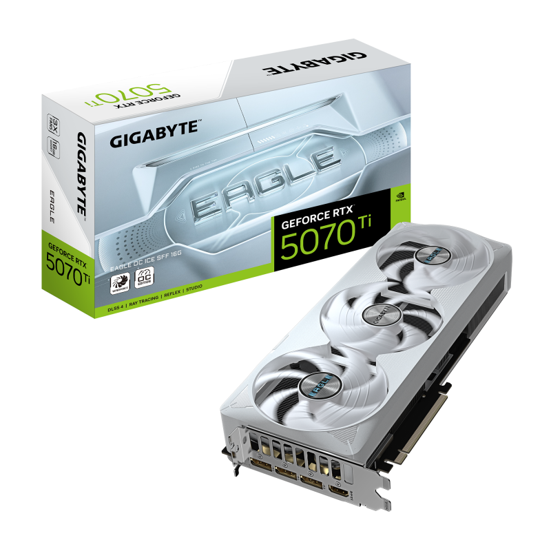 Gigabyte GeForce RTX 5070 Ti EAGLE OC ICE SFF 16G | NVIDIA | 16 GB | GeForce RTX 5070 Ti | GDDR7 | HDMI portu skaits 1 | PCI-E 5.0