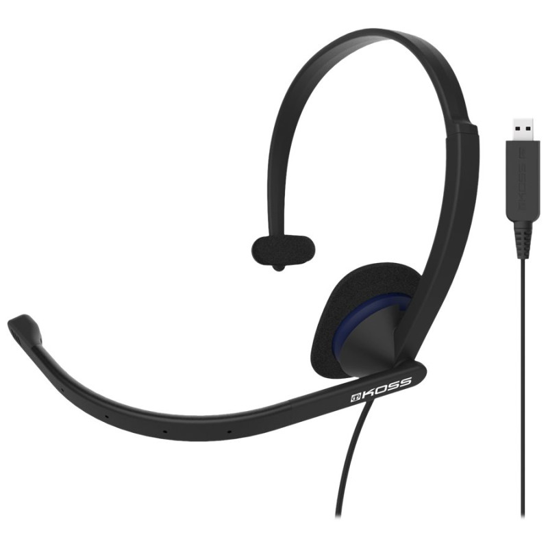 Koss | Austiņas | CS195 USB | Ar vadu | Uz auss | Ar mikrofonu | Melna